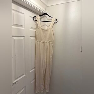 Cream Sleeveless Jumpsuit